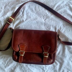 VINTAGE Italian genuine leather saddle bag